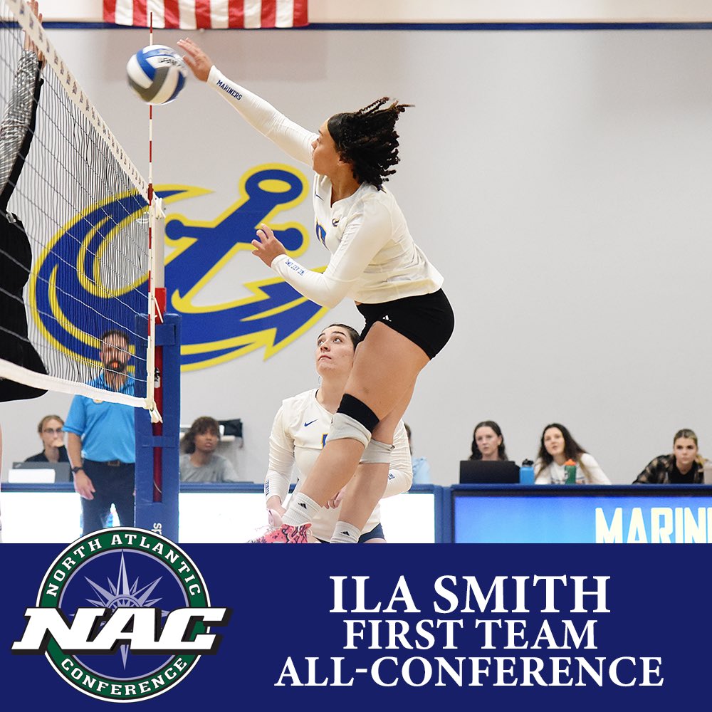 MarinersSports's tweet photo. VB| Ila Smith was named to the @nacathletics First Team All-Conference🏐💥!!
#MaineMaritime #RespectTheMariners #NACvb https://t.co/XKSQ7xZ5xG