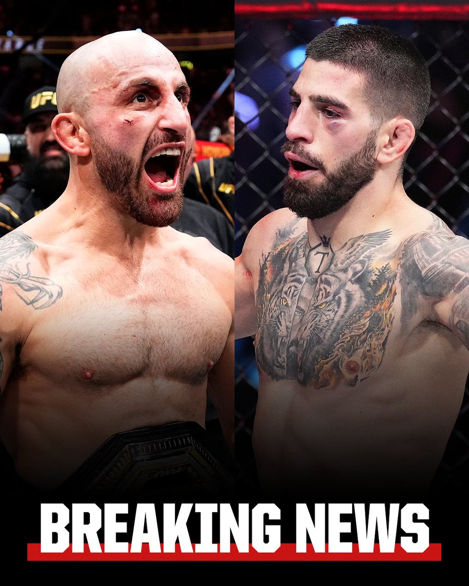 espnmma's tweet photo. Breaking: Alexander Volkanovski will face Ilia Topuria at UFC 298 in February, Dana White announced. https://t.co/PLeCtnDOXY