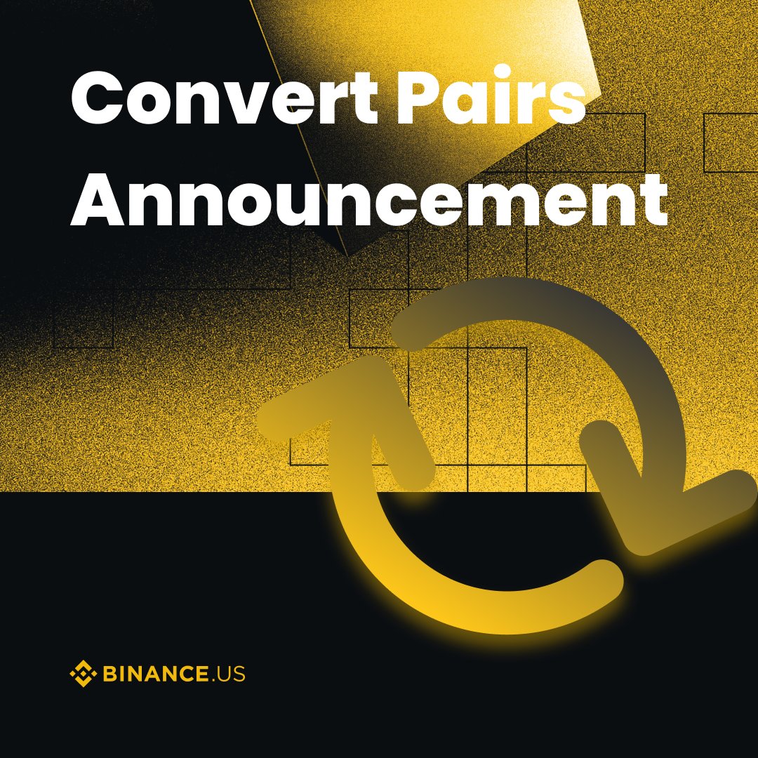 BinanceUS's tweet photo. Looking for another way to trade #crypto?

We added 60 new #cryptocurrencies to #BinanceUS Convert, so you can now swap between 135 assets &amp; 9,000+ conversion pairs, including BTC, IMX and AXS.

Learn more: https://t.co/4Ywbf4bCHX https://t.co/dUHevZO715