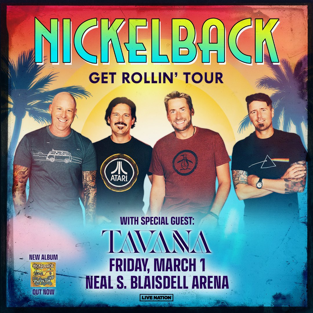 Nickelback's tweet photo. Hawaii, mark your calendars for March 1st, 2024! For the first time in our career, we’re bringing our live show to the islands. Tickets go onsale this Friday, November 10th at 10am local time. Sign up for the Nickelback club now to get presale tickets tomorrow! 🤘🌺

https://t.co/aZ5AOGKG4g