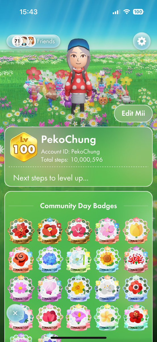 Loco_London_uk's tweet image. #ピクミンブルーム　#pikminbloom #level100 
Over 10M steps reached Level 100
ピクミンブルーム始めて2年、1千万歩越え。レベル100達成〜　わーい🙌