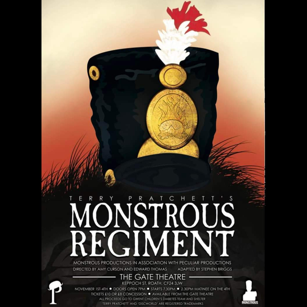 I've just published my review of <a href="/terryandrob/">Terry Pratchett 🖤 🤍👽 🐇</a>'s Monstrous Regiment live in Cardiff performed by <a href="/MonstrousPTC/">MonstrousProductions</a>  / <a href="/peculiarcardiff/">Peculiar Productions</a> and adapted by <a href="/StephenPBriggs/">Stephen Briggs</a> 

A very welcome return to live Pratchett performances.

betterthanapokeintheeye.co.uk/articles/revie…