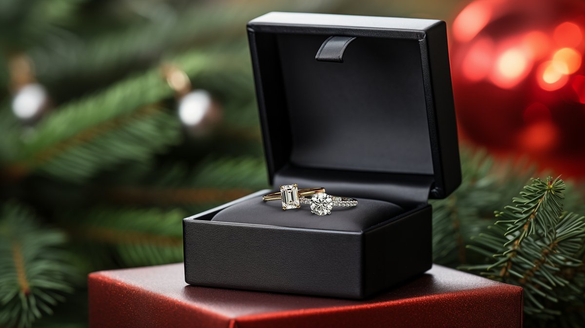 diamondworkscom's tweet photo. Christmas is just around the corner, so we present you a Christmas concept. Rings in a stylish black box look interesting and detailed. Are you already in the festive mood?If you like it and want render too, follow the link in the profile header ❤️🎄 https://t.co/OgkmiP8boH