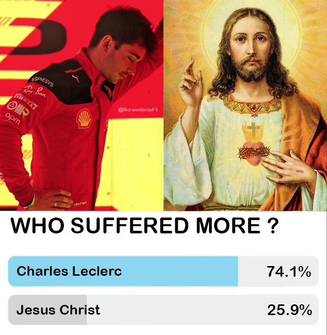 ScrewderiaF1's tweet photo. Name someone who went through more pain then Charles Leclerc, I'll wait https://t.co/ryEQEVRLPk