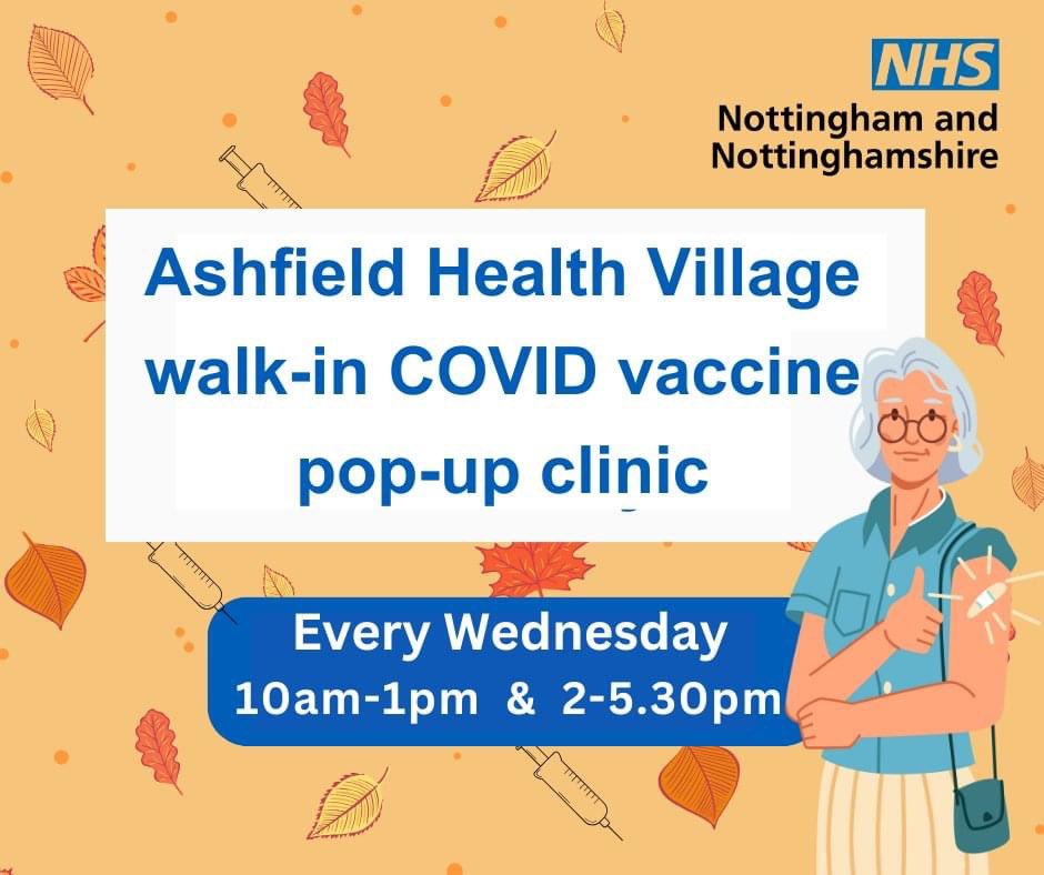 midnottspbp's tweet image. 📢Calling: #TeamMidNotts: 

Walk-in COVID-19 vaccinations are available every Wednesday at Ashfield Health Village, Kirkby-in-Ashfield.
