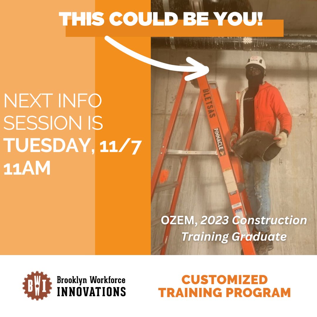 Earn 5 in-demand credentials and break into the world of construction for FREE. 

Training cycle starts 12/4! 

Fill out the interest form to register for an info session: bwinyc.formtitan.com/origin/BWCInte…

Gowanus and Red Hook residents are encouraged to apply!