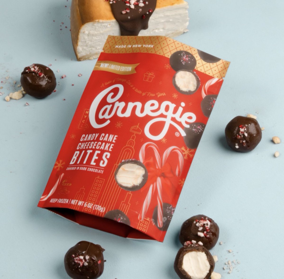 ⚡️NEW PRODUCT ALERT🚨'Tis the season to savor the moMINT…introducing limited-edition Candy Cane Cheesecake Bites.🎁🍫 Shop link in bio!