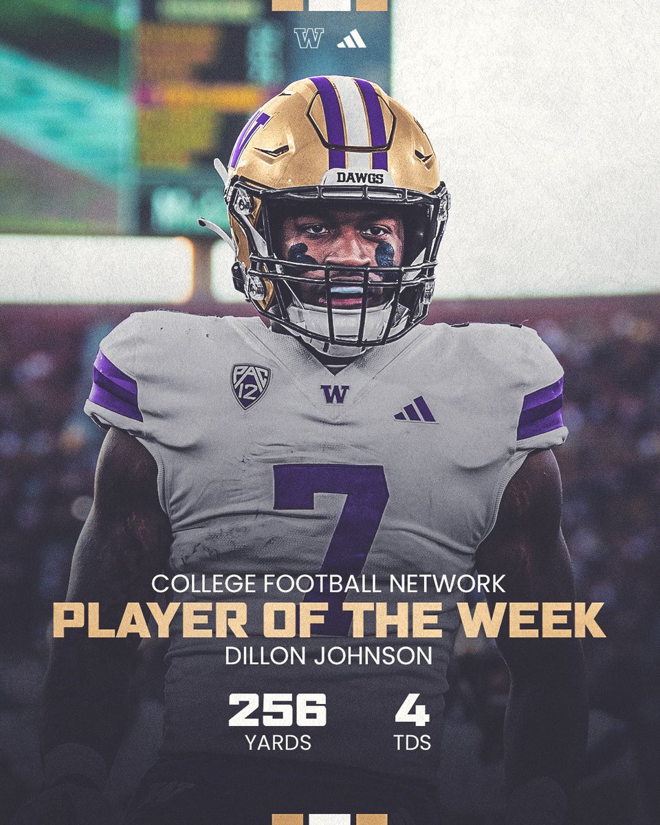 UW_Football's tweet photo. .@Dill_7k 🤝 College Football Network Player of the Week … 😤🔥

#USvsUS https://t.co/42nmOsZiSU