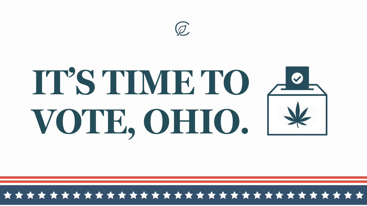 Curaleaf_Inc's tweet image. Election Day is nearly here - #Ohio, it’s time to have your voice heard! By voting YES for #Issue2 at the polls tomorrow, you'll be part of the change in making OH the 24th state to legalize recreational cannabis use. #Curaleaf