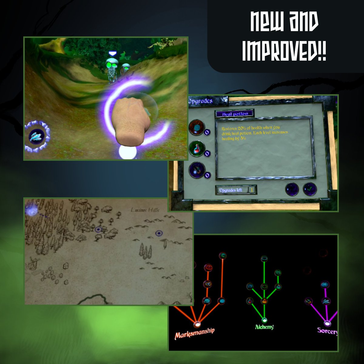 undeadquestvr's tweet photo. A new upgrade system, items, attack mechanics, level progression, and MORE?! The full release of Undead Quest leaves the demo in the dust, and is AVAILABLE NOW on Steam VR, Sidequest, and App Lab! 
#undeadquest #MetaQuest #steamvr #applab #sidequest https://t.co/4IObcC9rsh