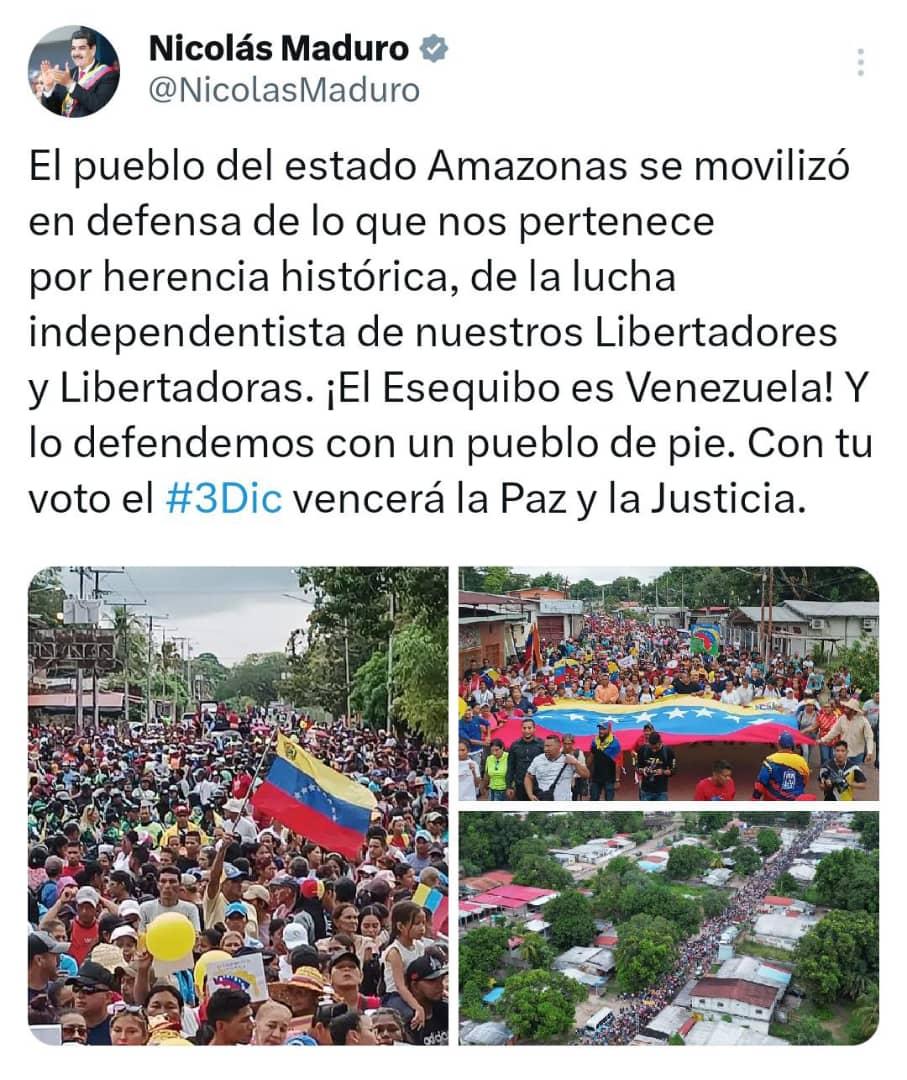 Amazonas PRESENTE...
El 🌞 de 🇻🇪 nace en el Esequibo!

#LaNuevaAmazonas
#AvanzaIndetenible
#VenezuelaÍntegra
#EsperanzaTrabajoYDesarrollo