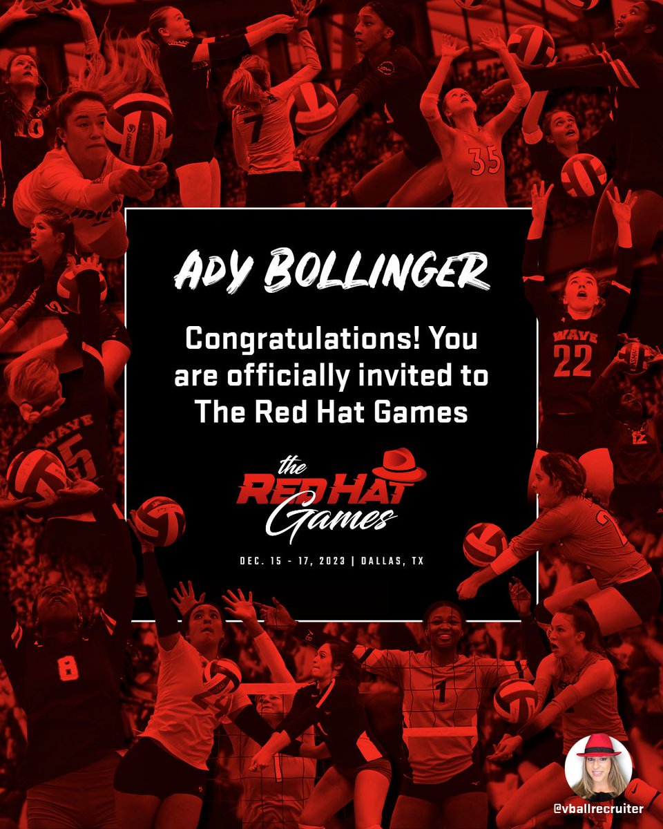 ady_bollinger's tweet photo. I am so grateful and excited to attend the @theredhatgames in December! Thank you @vballrecruiter for the invitation!! 🔥💪🎉

@CoachSamWol23 @vballphil @Jennabanz https://t.co/ovGx3nvJlz