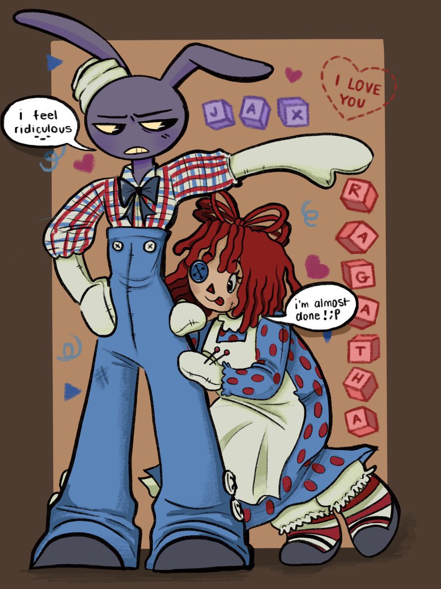 i saw someone say jax’s voice was based on raggedy andy and i just had to draw this (≧∇≦) #Ragatha #Jax #TADC #TheAmazingDigitalCircus #RaggedyAnnandAndy