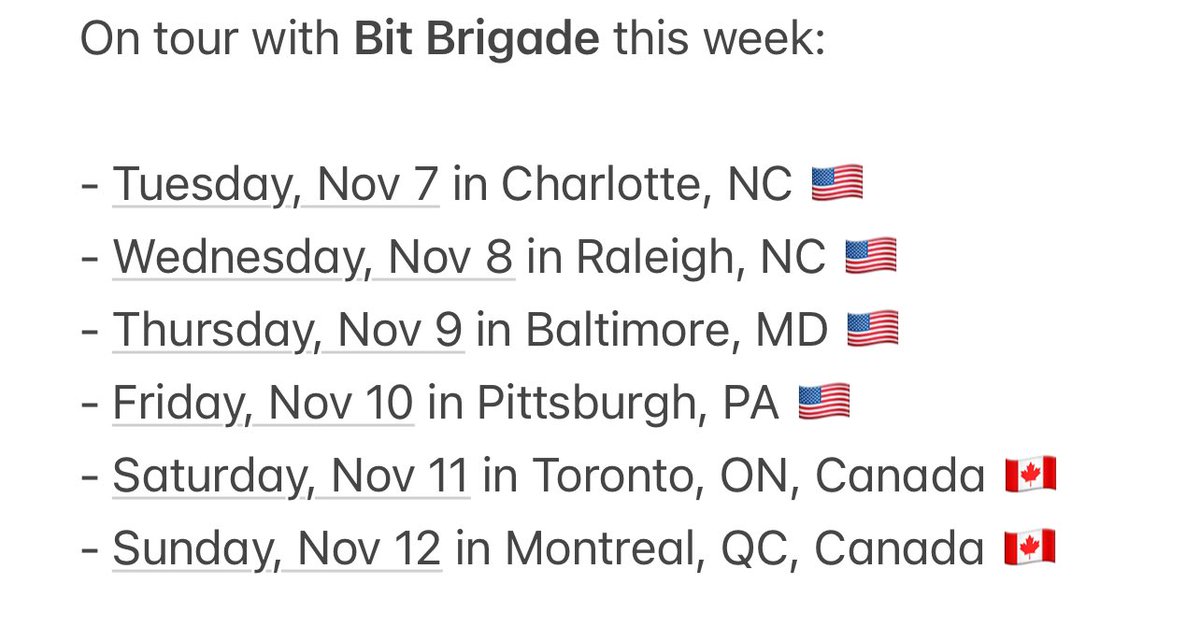 My tour with <a href="/bit_brigade/">Bit Brigade</a> starts tomorrow. nerdcoretour.com