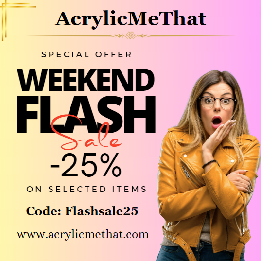 AcrylicMeThat's tweet photo. 𝐋𝐞𝐭'𝐬 𝐠𝐞𝐭 𝐅𝐥𝐚𝐬𝐡𝐲!
𝟸𝟻% 𝙾𝙵𝙵 𝚘𝚗 𝚜𝚎𝚕𝚎𝚌𝚝𝚎𝚍 𝚒𝚝𝚎𝚖𝚜!
Apply this below code on checkout to get this flashy discount
𝐂𝐨𝐝𝐞: Flashsale25
𝐂𝐥𝐢𝐜𝐤 𝐭𝐨 𝐁𝐮𝐲: https://t.co/oQ5hSIpJ5C
Note: (Every purchase adds rewards for discounts on future purchases) https://t.co/3qMl0rr3cI