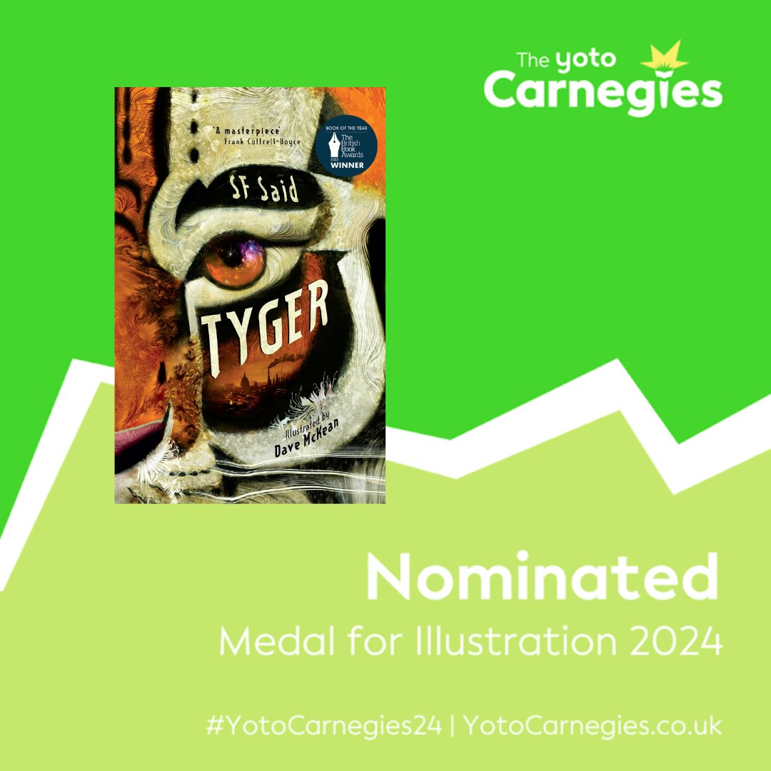 whatSFSaid's tweet image. I love libraries &amp;amp; librarians. Tyger was largely written in my local public library. So it means the world to me that it's just been nominated for the @CarnegieMedals for both writing &amp;amp; illustration! Huge thanks to all librarians for championing children's books &amp;amp; reading!