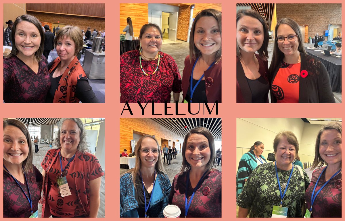 GraceALore's tweet photo. Last week at #FNLG I couldn’t help but notice (and photograph!) the love for @aylelum! Staff, councillors, First Nations Leaders, and Minister @sheilamalcolmsonbc and I all rocking our eagle and killer whale transformation, recycled fleece & more! 😍
#bcpoli #IndigenousMade https://t.co/DQVdkYkmSY