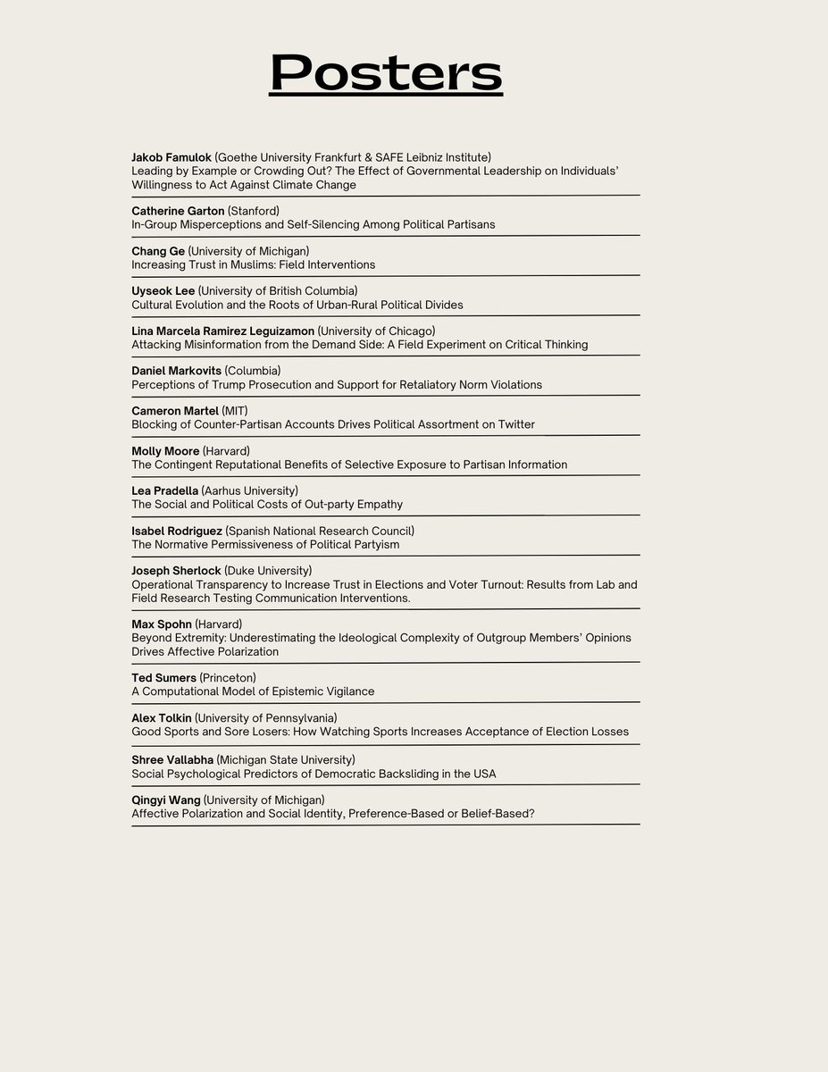 eugen_dimant's tweet photo. 🚨Interested in the newest research on polarization, norms &amp; trust?🚨

Join our workshop on 𝐃𝐞𝐜 𝟏-𝟐 @ 𝐌𝐈𝐓, co-organized with @DG_Rand, @ylelkes &amp; @kati_kish

Keynotes from @profcikara &amp; Ben Enke + many superstar speakers

𝐑𝐞𝐠𝐢𝐬𝐭𝐫𝐚𝐭𝐢𝐨𝐧: https://t.co/BdsVG1kA7k https://t.co/B2L9M0aYsp