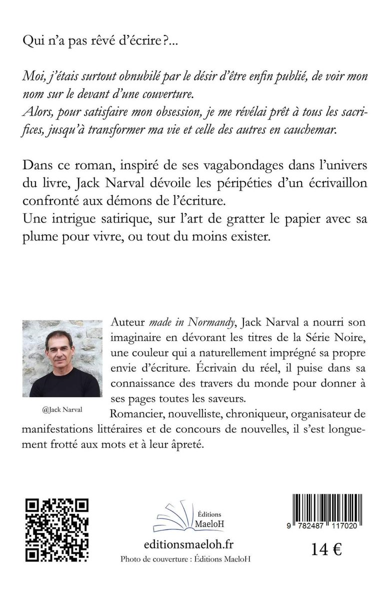 EditionsMaeloh's tweet photo. La nouvelle du jour, c'est la parution de notre troisième ouvrage avec le dernier roman de Jack Narval, Une vie à compte d'auteur.

#editionsmaeloh #nouvelediteur #charentemaritime #nouvelleaquitaine #poitoucharente #cormeroyal
#unevieacomptedauteur https://t.co/ScnzlsOjIn