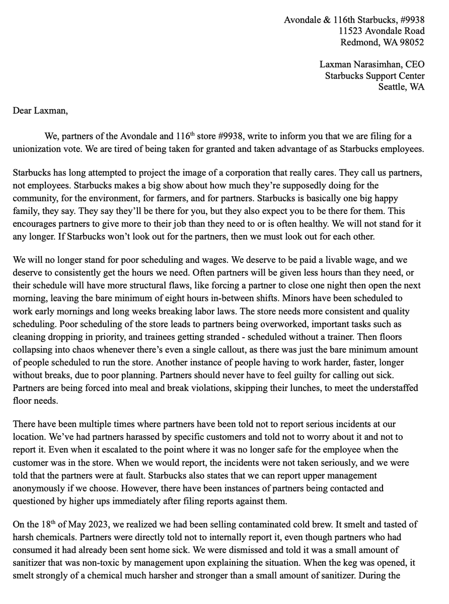 SBWorkersUnited's tweet image. As we get even closer to next week's #RedCupRebellion, more and more partners are standing up to demand a better workplace!

WELCOME the Starbucks partners of Avondale &amp;amp; 116th in Redmond, WA who just filed for a union! ✊🔥
