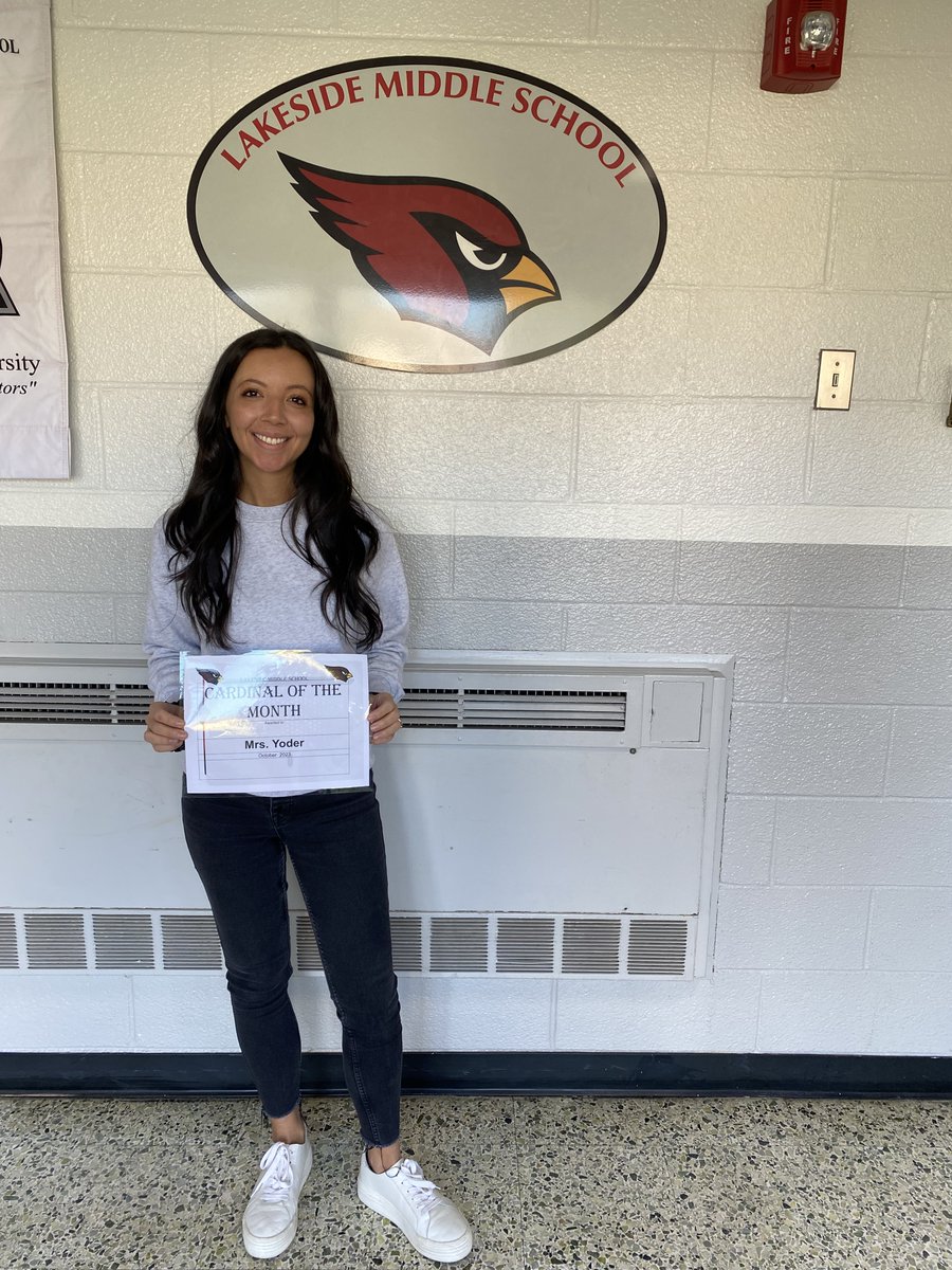 LakesideMiddle8's tweet photo. Congratulations to our Cardinals of the Month! 6th - Rodney Mann, 7th - Sarina DeLine, 8th - Wilfredo Rodriguez and our teacher, Mrs. Yoder! https://t.co/CgGHcGZPxO