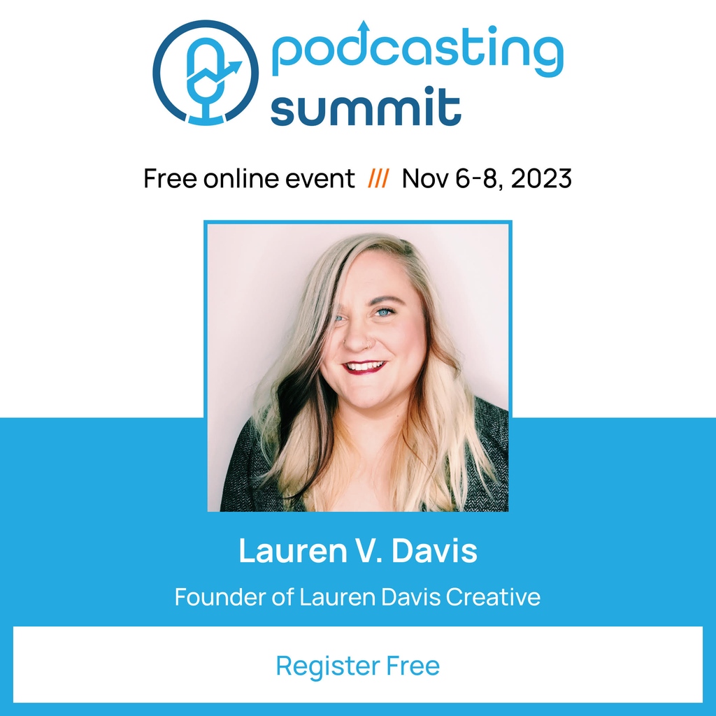 It's always a pleasure to be asked to speak. I am speaking this week on Nathan Gwilliam's FREE podcasting summit. Started today! My session is on the 8th! Let me know if you sign up. 

Over 40+ speakers, free to you. This will be valuable to so many! 

podcastingsummit.com/?fpr=lauren79