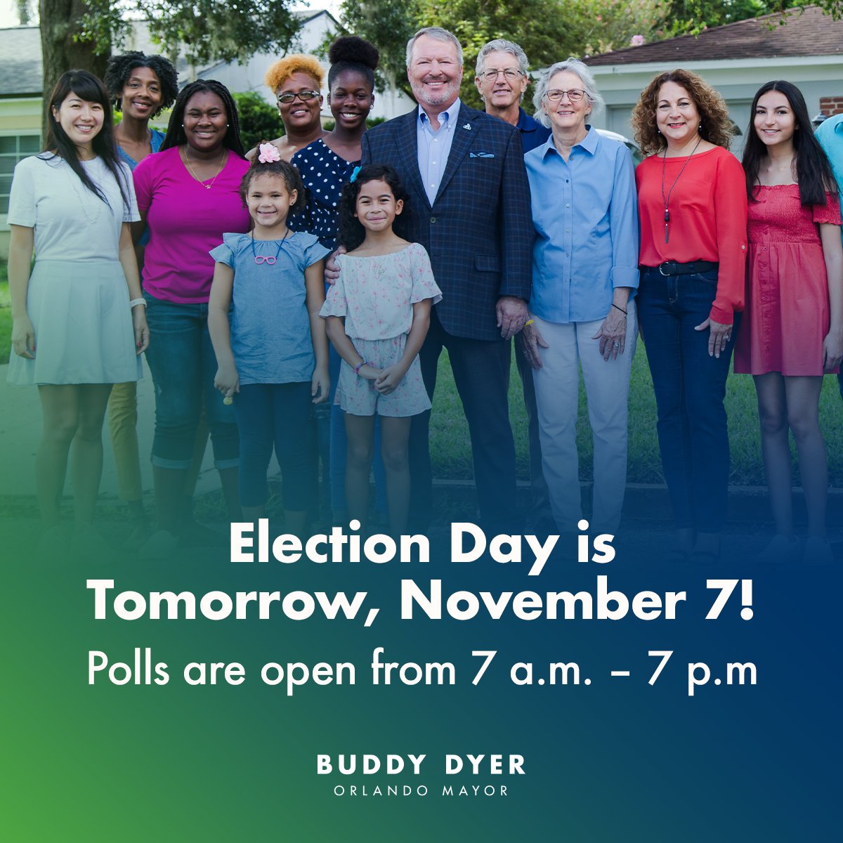 buddyfororlando's tweet photo. Tomorrow is Election Day, Orlando! Not sure where to vote? Find your polling place for the City of Orlando Election here: https://t.co/1TWqSsq831

Together, we'll continue making Orlando the best place to live, work, and raise a family. https://t.co/8doL5Ids2F