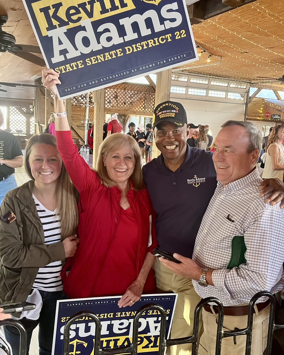 Kevin Adams (@kevinadamsva) on Twitter photo What an amazing day having Gov. <a href="/GlennYoungkin/">Glenn Youngkin</a>, Lt. Gov. <a href="/winwithwinsome/">Winsome Earle-Sears</a>, Attorney General <a href="/JasonMiyaresVA/">Jason Miyares</a>, Congresswoman <a href="/JenKiggans/">Jen Kiggans</a>, and Senator <a href="/MarkObenshain/">Mark Obenshain</a> encourage VA Beach to vote on Nov. 7th for conservative leadership. Let's #HoldtheHouse & #FliptheSenate. What an amazing day having Gov. <a href="/GlennYoungkin/">Glenn Youngkin</a>, Lt. Gov. <a href="/winwithwinsome/">Winsome Earle-Sears</a>, Attorney General <a href="/JasonMiyaresVA/">Jason Miyares</a>, Congresswoman <a href="/JenKiggans/">Jen Kiggans</a>, and Senator <a href="/MarkObenshain/">Mark Obenshain</a> encourage VA Beach to vote on Nov. 7th for conservative leadership. Let's #HoldtheHouse & #FliptheSenate.