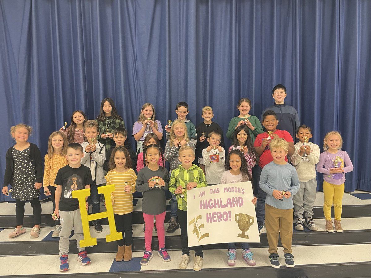Mr_Esbenshade's tweet photo. HIGHLAND HEROES: Each classroom teacher selects two students who exhibited EXCELLENT BEHAVIOR IN and OUTSIDE THE CLASSROOM for the month of October. 

Congratulations to these AMK, PMK, 1st, 2nd, 3rd, 4th students. @GoMounts https://t.co/nOKJVubhuZ