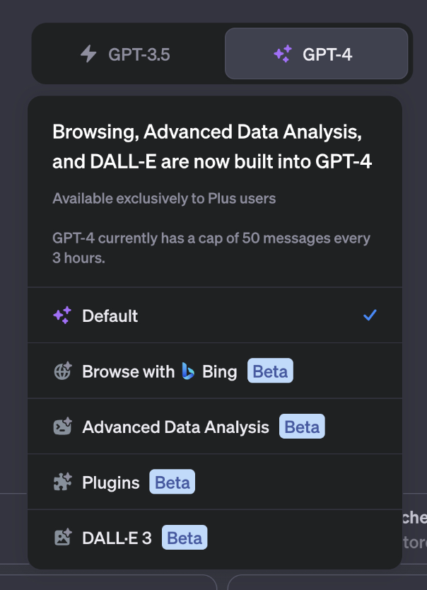 Your grandmother's GPT-4 where you still had to choose the model you wanted to use. 
So October 2023.

#OpenAI
#ChatGPT  
#GPT4