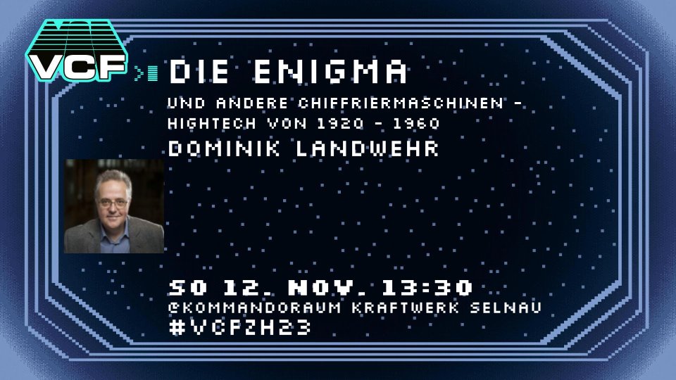 Dominik Landwehr führt mit seinem Vortrag am Vintage Computer Festival in die Entwicklung von Rotormaschinen, wie Enigma, von 1920-1960 ein.vintagecomputerfestival.ch/die-enigma-und… #vcfzh23
