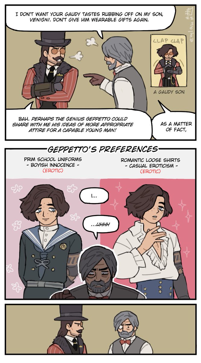 The girls are fightinggg But the real caption here is that Geppetto needs to do some soul-searching. 