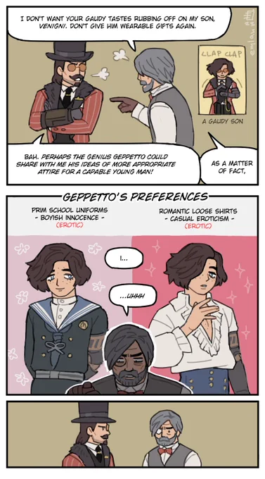 The girls are fightinggg But the real caption here is that Geppetto needs to do some soul-searching. 