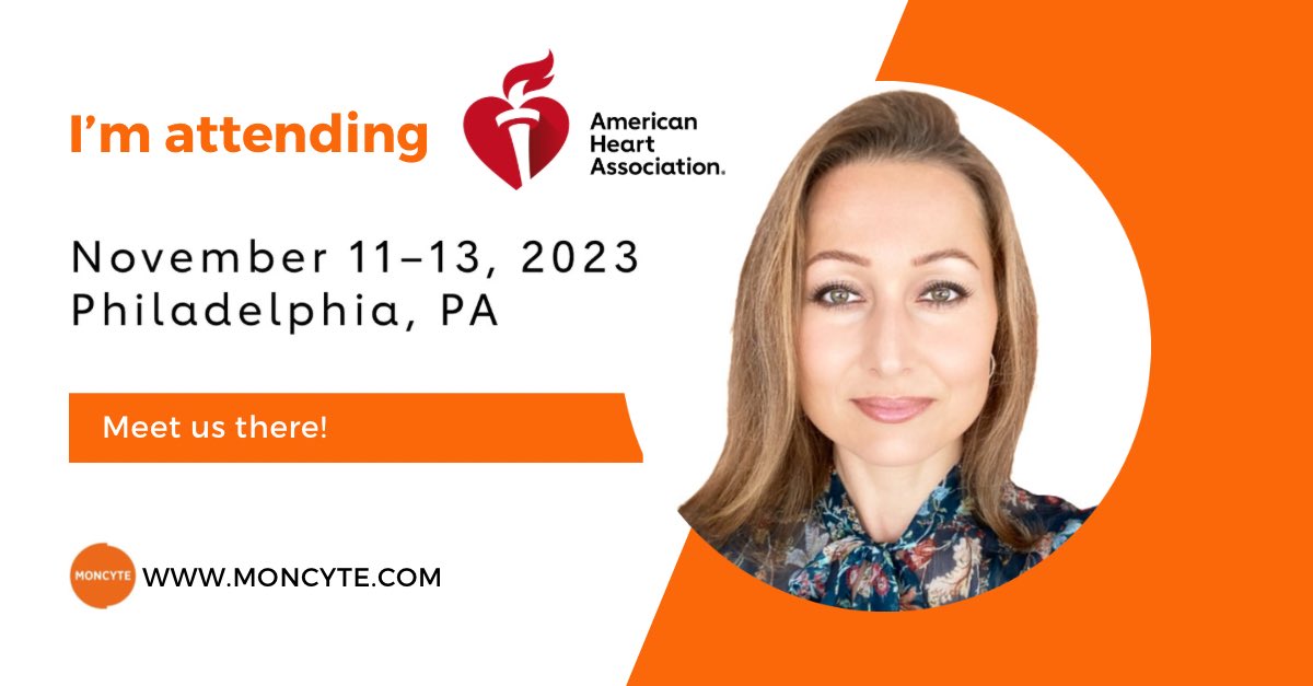 TAlagirova's tweet photo. Are you attending the AHA in Philadelphia this week &amp; want to meet❓Moncyte technology provides a unique view at biological processes underlying disease progression and drug action, and thereby offers new ways to look at residual risk for recipients of lipid-lowering medication. https://t.co/4xdLMrR1pH