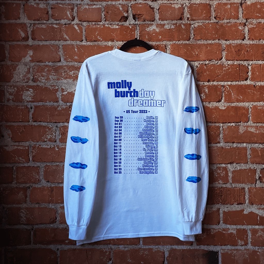 New merch from <a href="/mollyjburch/">Molly Burch</a> is available now! ✨

Use code ‘POSTTOUR10’ at checkout and get $10 OFF when you order any <a href="/mollyjburch/">Molly Burch</a> Signed Vinyl and Long Sleeve T-Shirt together!

hellomerch.com/collections/mo…