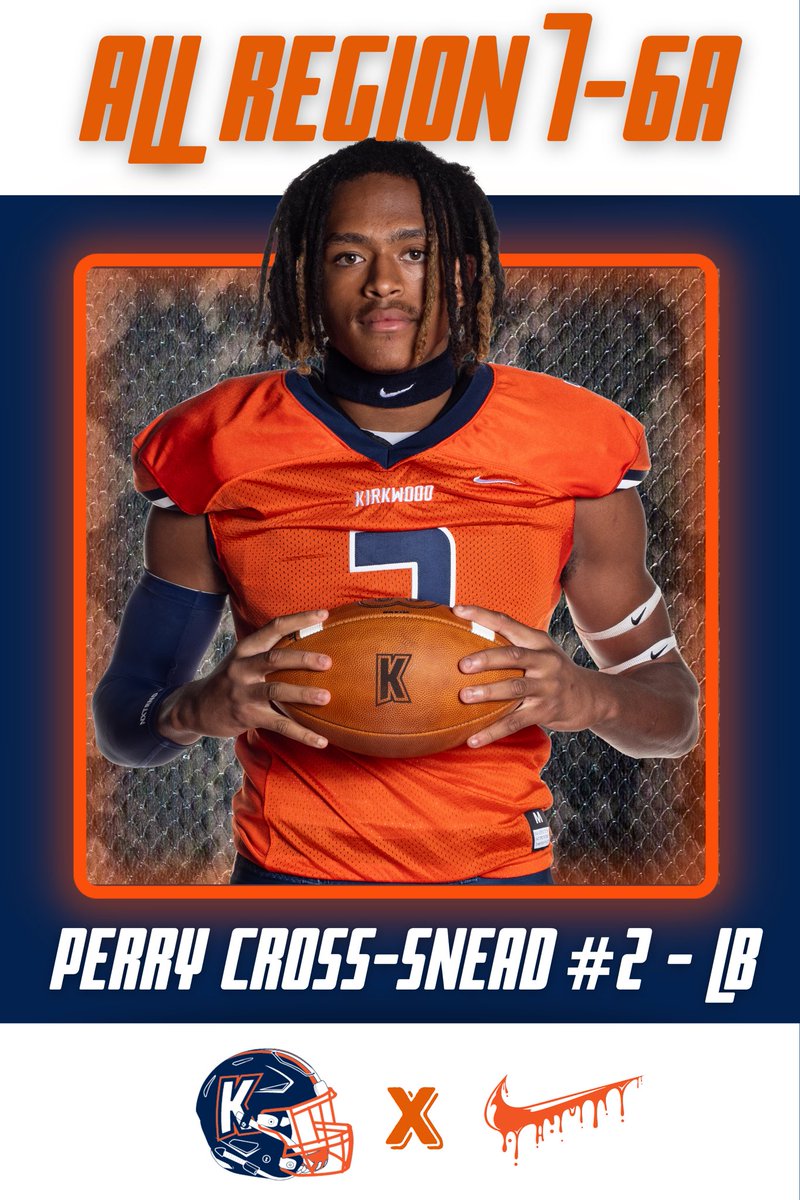 Kirkwood Football (@kcobrasfootball) on Twitter photo Congrats to the following Cobras for making the All-Region Team for 7-6A
#KirkwoodMen
#OrangeSlime🐍
<a href="/gavynhunter123/">GavynH</a> (WR)
<a href="/PerrySnead/">Perry Cross-Snead III</a> (LB)
<a href="/trevornewell9/">trevor newell</a> (LS)
Josiah Claybrooks Congrats to the following Cobras for making the All-Region Team for 7-6A
#KirkwoodMen
#OrangeSlime🐍
<a href="/gavynhunter123/">GavynH</a> (WR)
<a href="/PerrySnead/">Perry Cross-Snead III</a> (LB)
<a href="/trevornewell9/">trevor newell</a> (LS)
Josiah Claybrooks