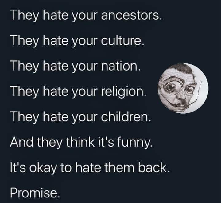 ArmedPatriot45's tweet photo. The feeling is mutual, sheetheads!
ุฅู ุฅุจุงุฏุชู ุงูุฌู
ุงุนูุฉ ูู ุฌู
ูุน ุฃูุญุงุก ุงููููุจ ูุนุฏุฉ ูุฑูู ุณุชูุงุฌู ุฏุงุฆู
ุง ุจููุฉ ุงูุณูุงุญ
(Your genocide across the planet for centuries, will always be met by force of arms!!) ๐ฅ ๐บ๐ธ ๐ด๓ ง๓ ข๓ ฅ๓ ฎ๓ ง๓ ฟ
#FJB
#FIslam
#SandboxShenanigans
#EasternEuropean
#WhiteAndProud https://t.co/JsN5QZFSAP