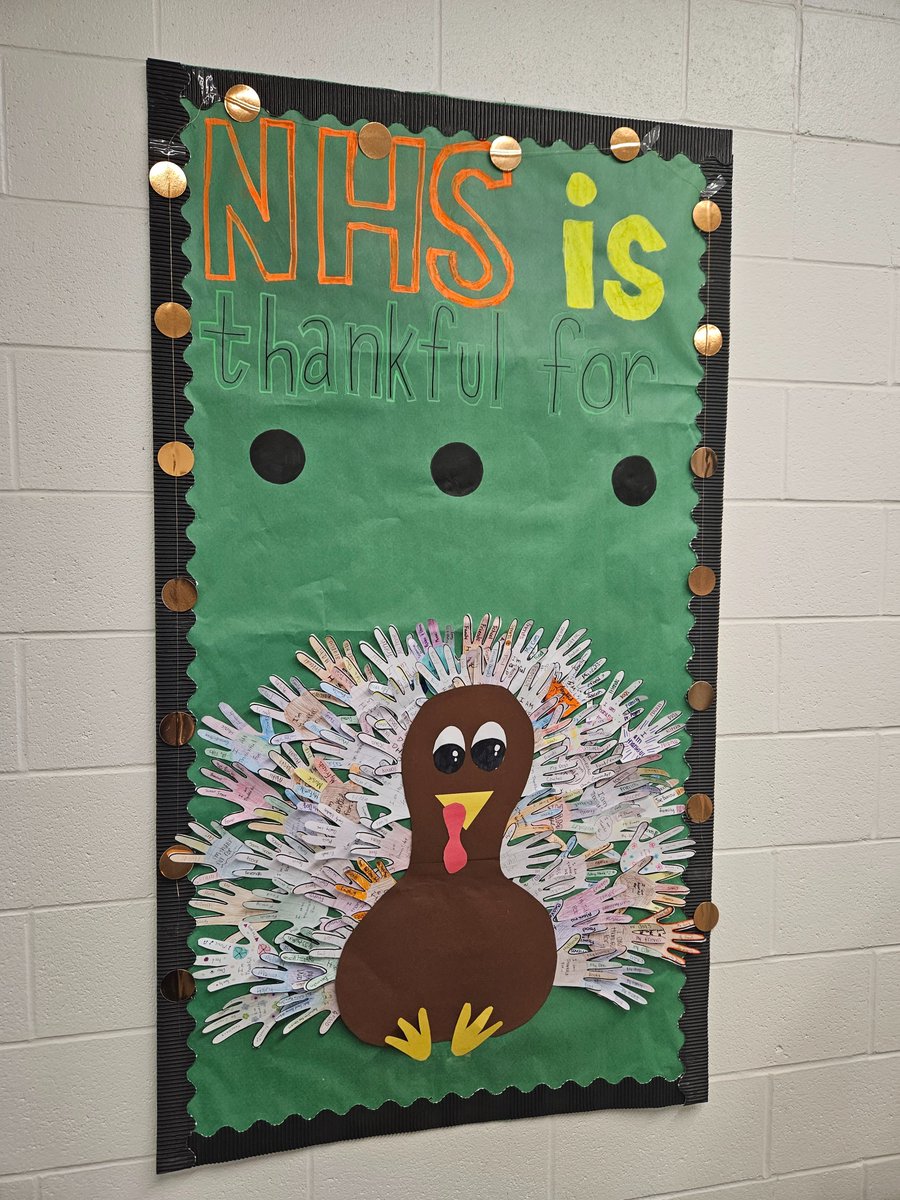 NHS is showcasing what they are thankful for this fall!  Members who want to enter a RAFFLE at the next meeting should post a picture with the turkey and tag us on Twitter or Instagram.  Results to come...