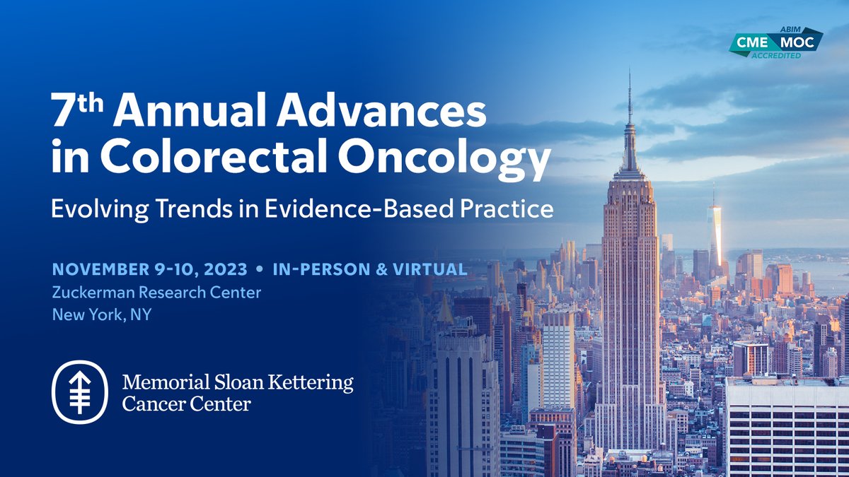 MSK CME (@mskcme) on Twitter photo Don’t miss your chance to join us this week for the #MSKcolorectalCME. Learn from top experts, witness live surgeries, & dive into the latest research & clinical trials. In-person & virtual registration available bit.ly/colorectal2023
<a href="/DrGarciaAguilar/">Julio Garcia Aguilar</a> <a href="/AndreaCercek/">Andrea Cercek</a> <a href="/RonaYaeger/">Rona Yaeger</a> Don’t miss your chance to join us this week for the #MSKcolorectalCME. Learn from top experts, witness live surgeries, & dive into the latest research & clinical trials. In-person & virtual registration available bit.ly/colorectal2023
<a href="/DrGarciaAguilar/">Julio Garcia Aguilar</a> <a href="/AndreaCercek/">Andrea Cercek</a> <a href="/RonaYaeger/">Rona Yaeger</a>
