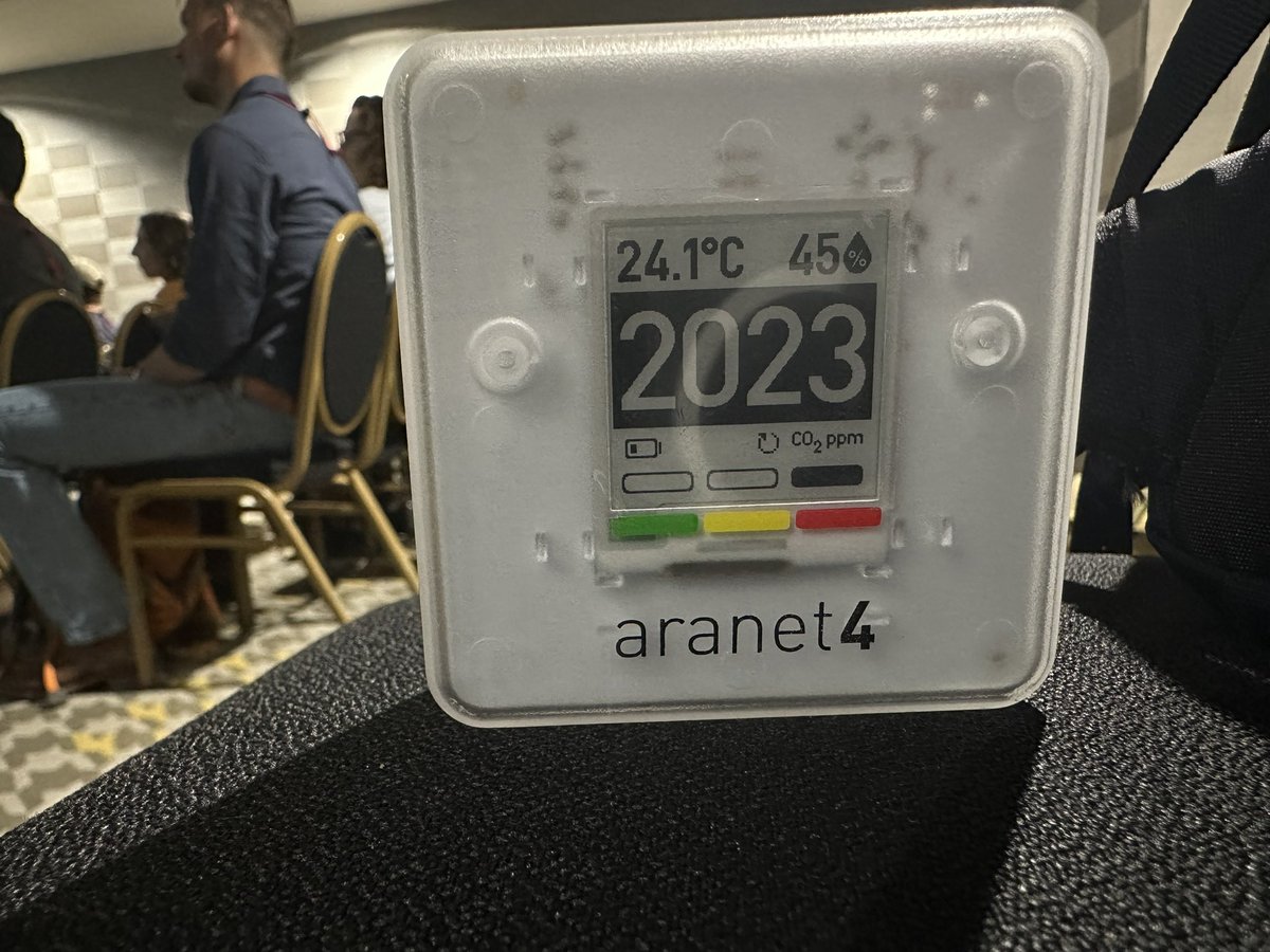 hanvanzan's tweet image. I am sitting in my first session at #TWS2023. Air circulation here is worse than on the plane. CO2 is &amp;gt;2000 and climbing.