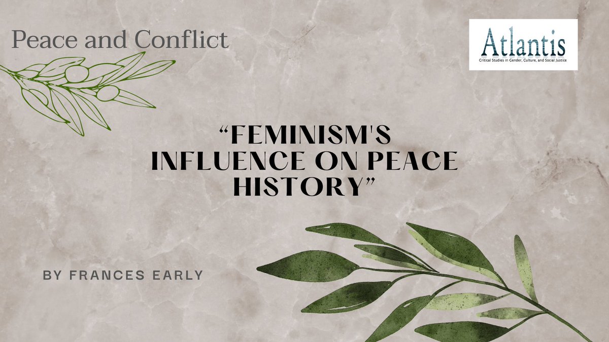 Throughout November we are highlight articles on #peaceandconflict from our 48 years of publishing. First in the series, from 2000: “Feminism’s Influence on Peace History” by Frances Early. shorturl.at/dhpG2 #research #feminism #history