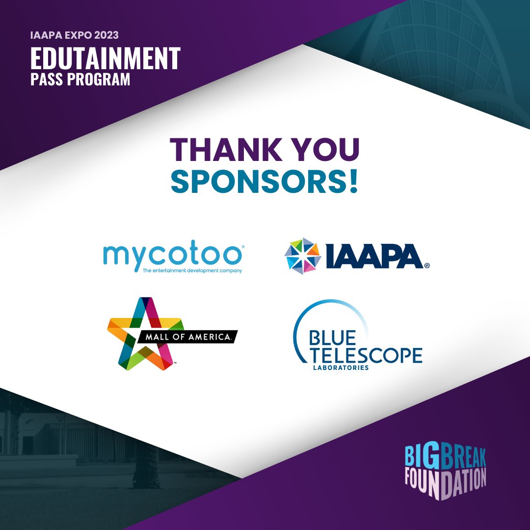 IAAPA is one week away! 🙌 Thank you to <a href="/IAAPAHQ/">IAAPA</a>, <a href="/mycotoo/">mycotoo</a>, <a href="/BlueTelescopeNY/">Blue Telescope</a> and <a href="/mallofamerica/">Mall of America</a>  for making this year's Edutainment Pass Program a reality. 

We can’t wait to see you all there!

#IAAPAExpo #IDEA #DEIA #ThemedEntertainment #Museums #Zoos #EmergingProfessionals