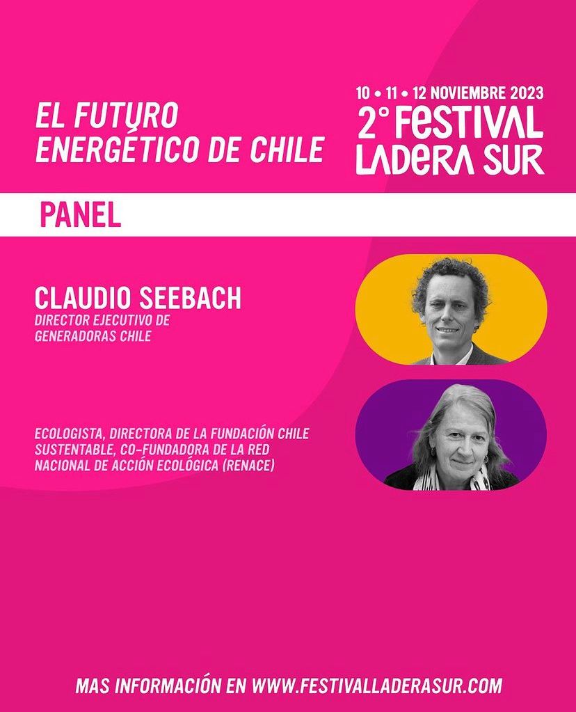 ingenieriaUAI's tweet photo. 🟢 Nuestro Decano, Claudio Seebach (@cseebach), participará en el 2° Festival Ladera Sur como speaker en el panel "El futuro energético de Chile".

🗓️ ¡No te lo pierdas este viernes 10 de noviembre!

Más información en https://t.co/DkvpamKgXy https://t.co/SOsmQLknBB