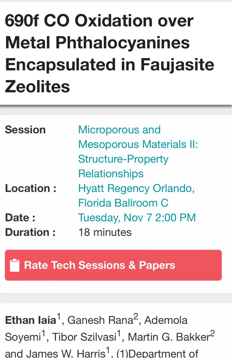 JWHarrisCatal's tweet photo. If you’re attending the AIChE meeting @ChEnected @aiche_cre , consider attending Ethan’s talk tomorrow (11/7) at 2:00p in Florida Ballroom C! https://t.co/6EfFpukox4