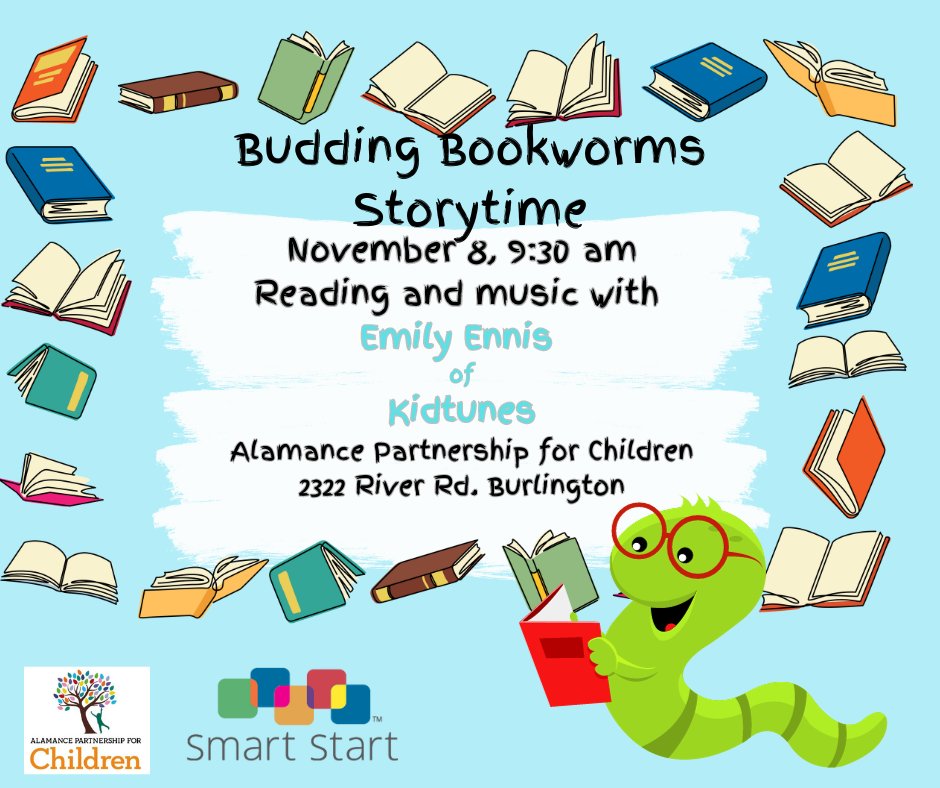 November 6-12 is Children's Book Week! Come to Storytime at the Partnership on Wednesday with Ms. Emily from Kidstunes. Your child will also leave with a free book! #earlyliteracymatters