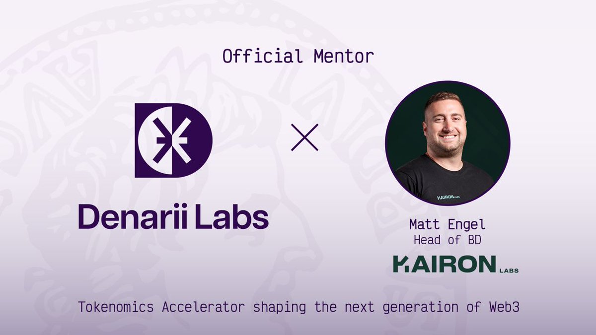 Kairon Labs (@kaironlabs) on Twitter photo 1/2 Our mentorship program with @denariilabs accelerator program starts today! As Our Head of BizDev, <a href="/Mhecrypto/">mattyspice.eth</a> provides an in-depth learning experience on #MarketMaking, and assist cohort participants with their #TokenLaunch Strategies.
#MarketMakingExpertise #Tokenomics 1/2 Our mentorship program with @denariilabs accelerator program starts today! As Our Head of BizDev, <a href="/Mhecrypto/">mattyspice.eth</a> provides an in-depth learning experience on #MarketMaking, and assist cohort participants with their #TokenLaunch Strategies.
#MarketMakingExpertise #Tokenomics