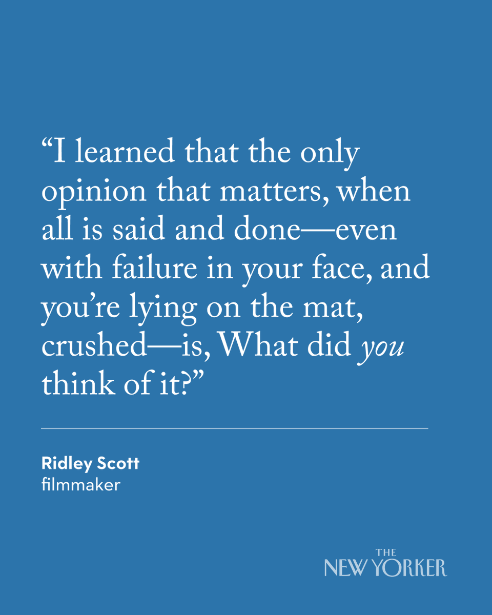 Though Ridley Scott’s dystopian epic “Blade Runner” grew to become a cult classic, the film was panned by some critics when it was released, in 1982. @mjschulman asked the director what the experience taught him.
nyer.cm/WzYSO1D