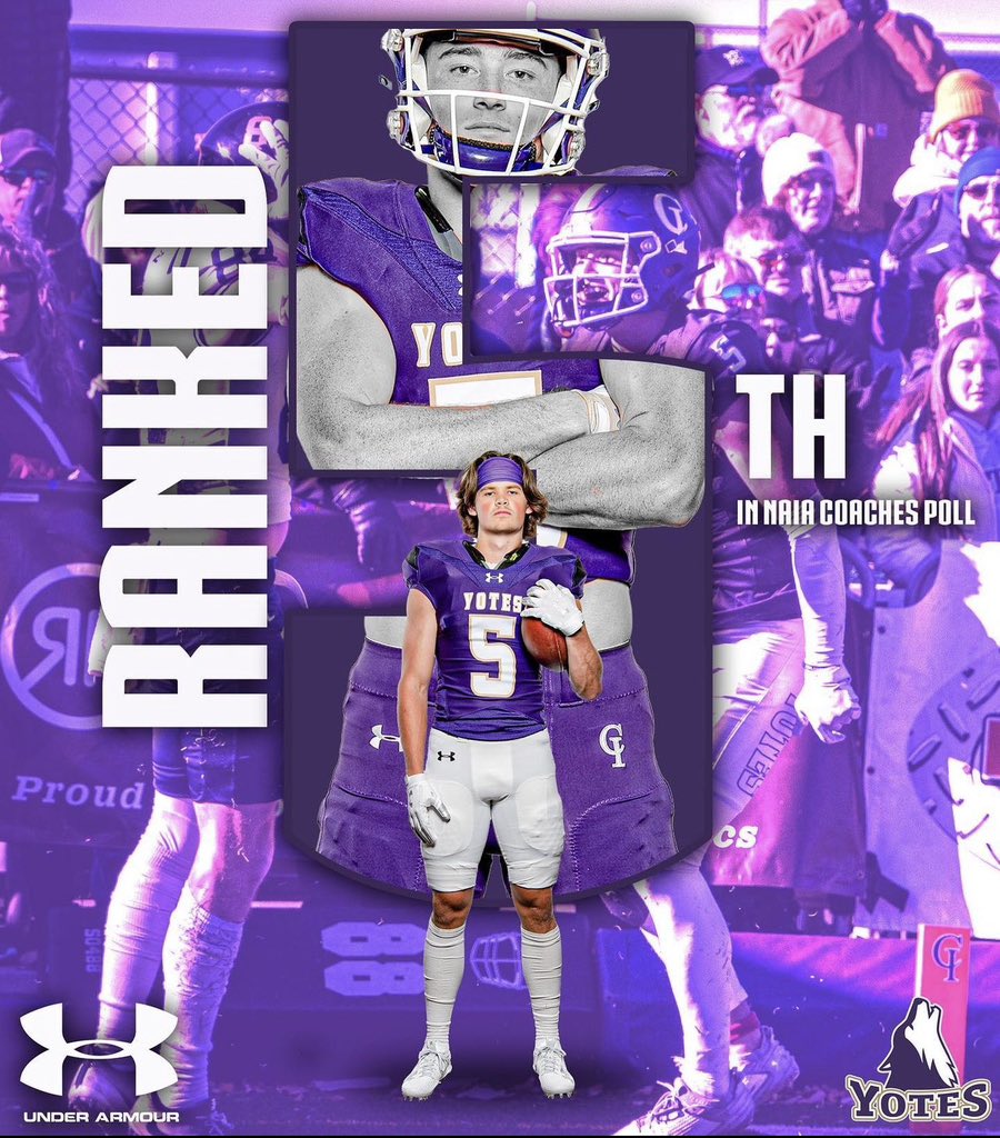 We head into the final game of the regular season ranked 5th in the NAIA Coaches Poll! #YoteSteel