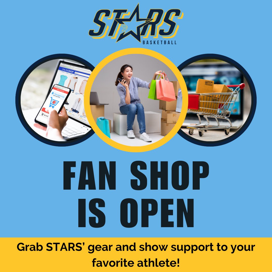 StarsBballClub's tweet photo. From now until Wednesday, November 8th at 11:59 p.m., the STARS Fan Shop is OPEN! Grab your favorite items and support your favorite player. Get that Christmas shopping done early!
https://t.co/nDjSUTDDUO
#STARSswag #Christmaspresents #fanshop https://t.co/dtogem82iT