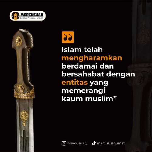 Islam telah mengharamkan berdamai dan bersahabat dengan entitas yang memerangi kaum muslim

#KhilafahPerisaiUmat #KhilafahPelindungUmat #KhilafahPembebasPalestina #UmatButuhKhilafah #syariatislam